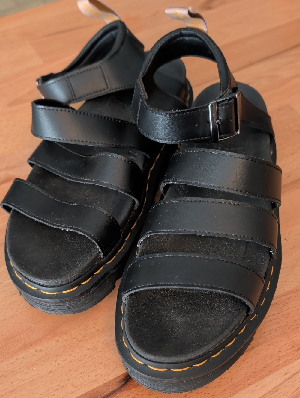 Dr Martens Vegan Blaire Black Gladiator Platform Sandals Women's Sz 10 / UK 8